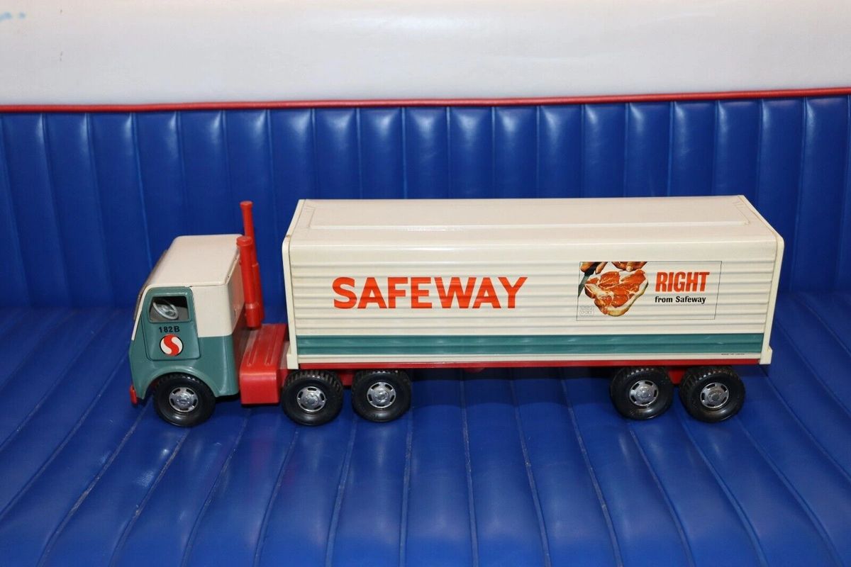 1960's Japan Safeway Grocery Store Tin Litho Semi Truck Toy 182B